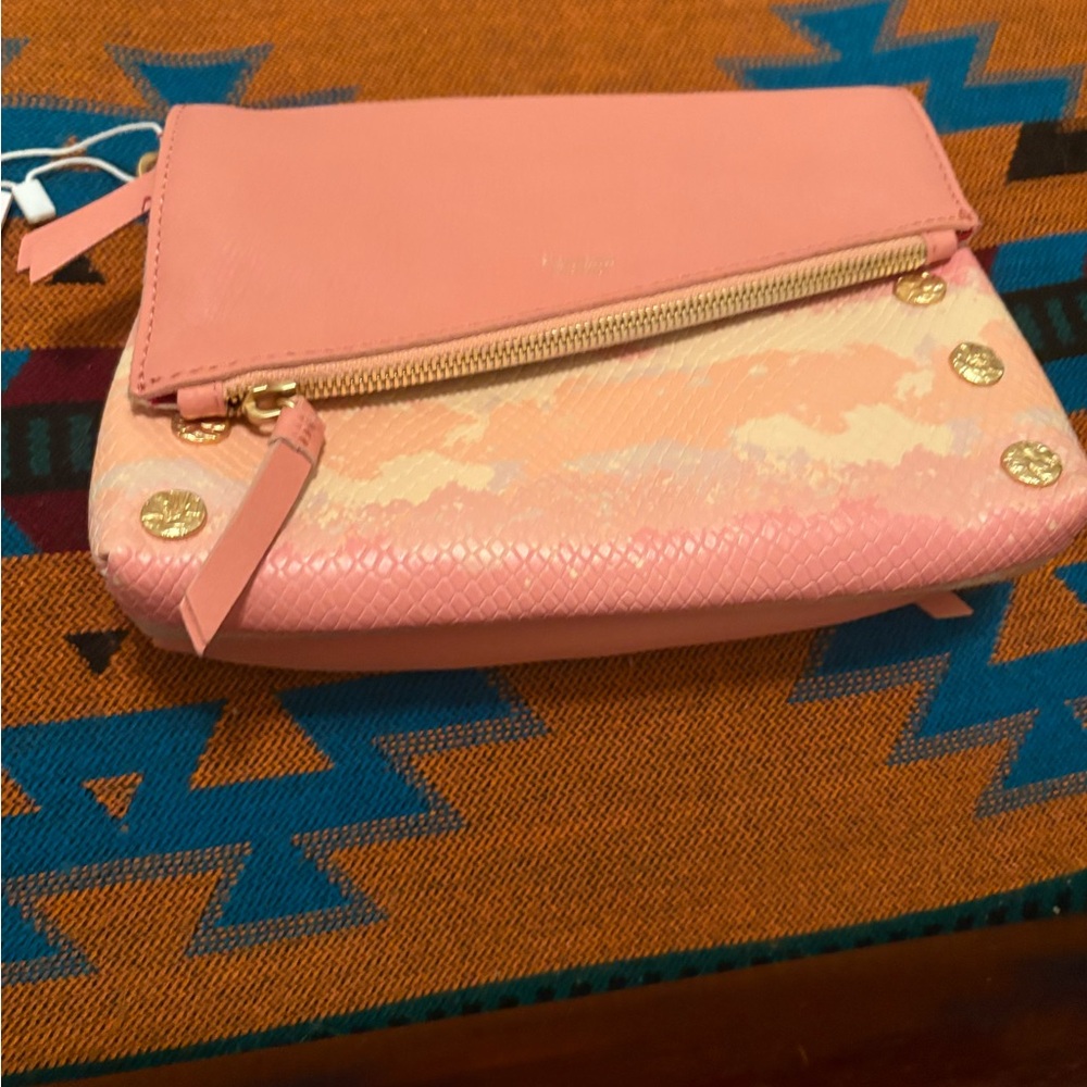NWT Hammitt Dillon Small Pink Himalayan Snake Crossbody Clutch Bag.